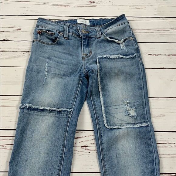 Hudson Frayed Patch Skinny Jeans - Picture 8 of 8